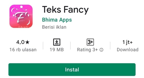 Aplikasi Fancy Text