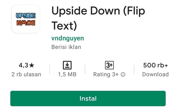 Aplikasi Upside down