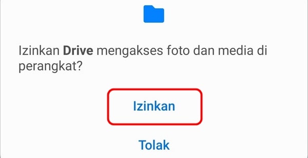 Berikan Izin akses