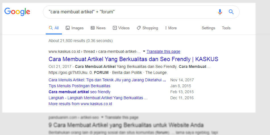 Panduan menulis artikel