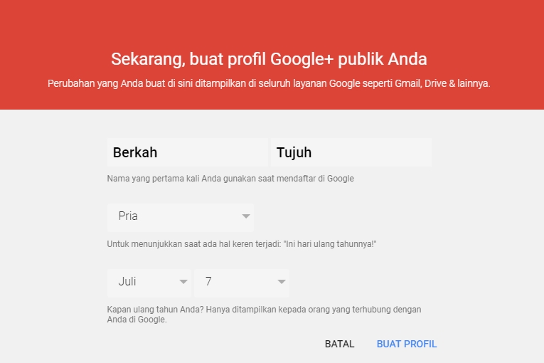 Buat Profil Google+