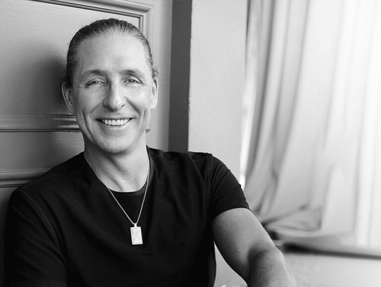 Black and white photo of Dave Asprey