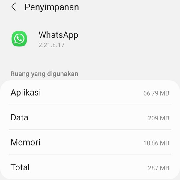 Hapus data WA