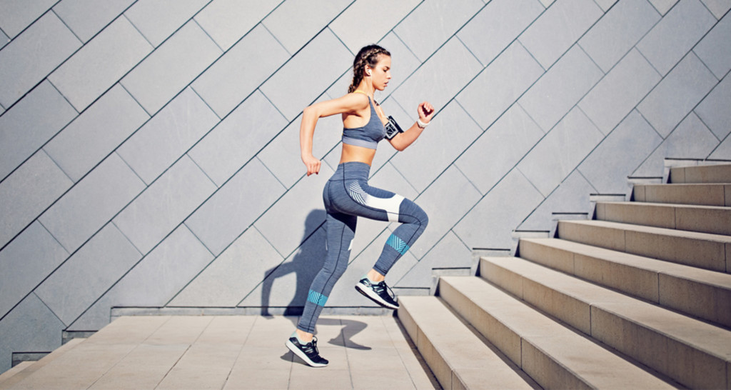 Woman running for mid-day burst of energy