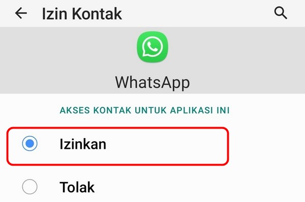 Izinkan akses WA