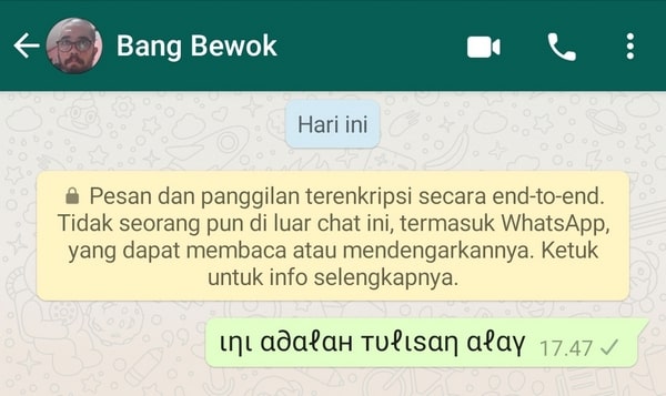 mengirim tulisan alay di wa