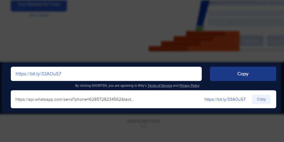cara buat link wa di Bitly
