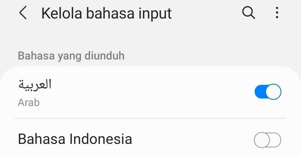 Pengaturan bahasa Arab di HP