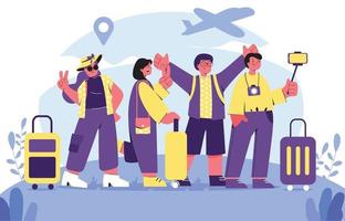 Traveling with Friends vector