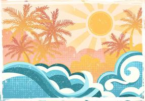 Tropical Beach In Flat Style vector