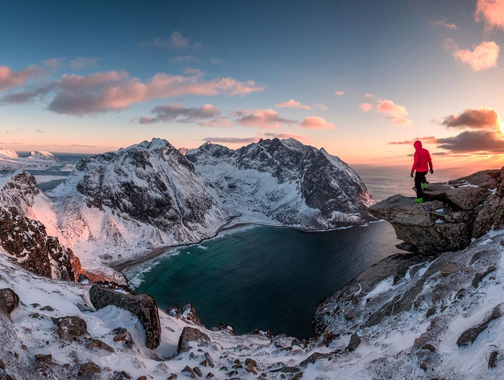 Winter hike in the mountains