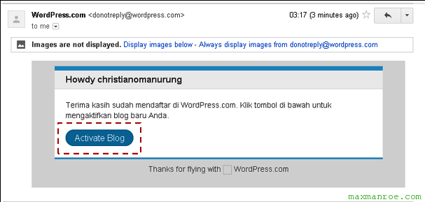 Mengaktifkan blog WordPress.com